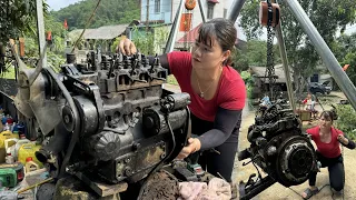 MASTERFUL REPAIR RESTORATION 3 CYLINDER ENGINE DAMAGED. REVIVING CYLINDER ENGINE  Blacksmith Girl