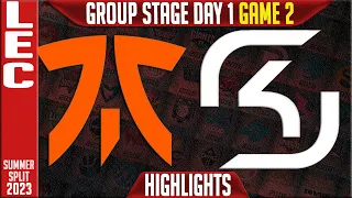 FNC vs SK Highlights Game 2 | LEC Summer 2023 Groups Day 1 | Fnatic vs SK Gaming G2