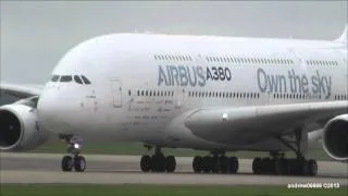 МАКС-2013 Airbus Industrie A380 F-WWDD Spotters Споттеры Раменское crosswind landing авиашоу UUBW