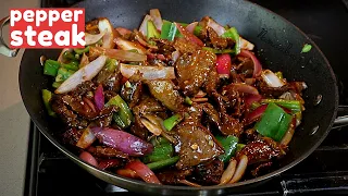 Easy way to make  the tastiest  Pepper Steak recipe for your family  -  beef stir fry || spicy