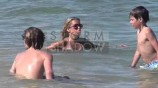 Sylvie Meis VDV enjoys a day at the beach club in St Tropez with her son - Part 1