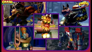 Crash Bandicoot N. Sane Trilogy - All Boss Encounters - Crash Bandicoot Warped - No Damage!!