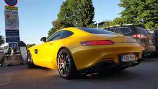 Mercedes-Benz AMG GTS Start up and Small accelerating