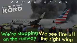 [REAL ATC] American B763 RTO + CAUGHT FIRE at Chicago O'Hare! | 3D