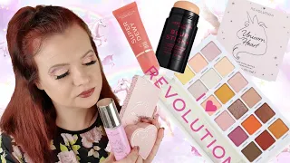 New I HEART REVOLUTION UNICORN HEART Glow Collection Review | & SUPERDEWY Liquid Blush