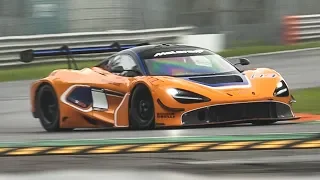 McLaren 720S GT3X (Unrestricted GT3) Testing at Monza Circuit with & without the first chicane!