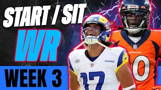 2023 Fantasy Football - MUST Start or Sit Week 3 Wide Receivers -  Every Match Up!!!