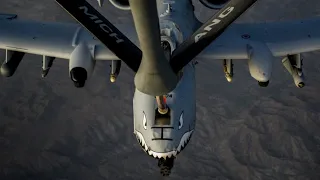 A-10 Warthog Fighter Jet Airborne Emergency Refueling - US Air Force