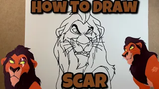 HOW TO DRAW SCAR | LION KING | Easy Step-by-Step Tutorial | FOR KIDS