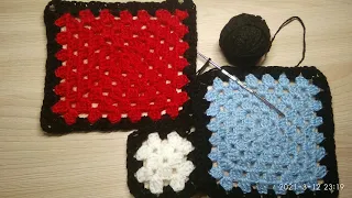 Коврик из остатков пряжи крючком/A mat made of leftover crochet yarn