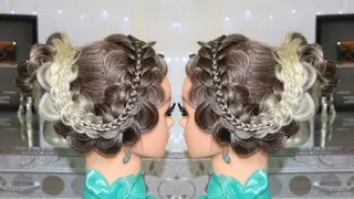 PEINADOS ELEGANTES  RECOGIDO  FACIL Y RAPIDO CON TRENZAS PARA FIESTA, NOVIA , GRADO, QUINCEAÑERA