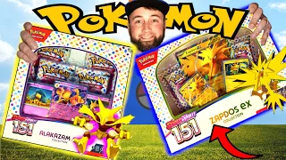 Opening Pokemon 151 Zapdos & Alakazam EX Collection Boxes!