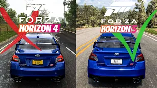 Forza Horizon 5 vs 4 Engine Sounds Comparison (Subaru WRX STI)