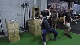 Seated bottom-up press 40 kg x 3 (after 1-2-2-2-2)