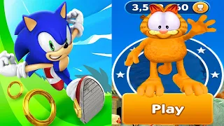 Sonic Dash vs Garfield Rush - All Characters Unlocked Android Gameplay