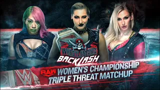 Asuka vs. Rhea Ripley vs. Charlotte Flair: WWE WrestleMania BackLash - Official Match Card