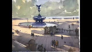 Advancing with Watercolor: Working with Tonal Values - ”Shadows across  Bethesda Terrace”