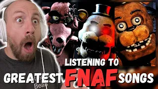 LISTENING to the GREATEST FNAF SONGS! (CG5, TryHardNinja, NateWantsToBattle REACTION!)