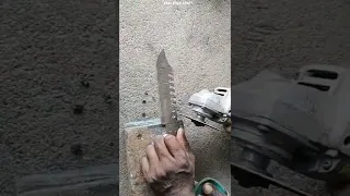 making a Rambo knife knife teeth cutting and filing