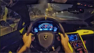 2020 Lamborghini Aventador SVJ Roadster POV Night Drive (3D Audio)(ASMR)