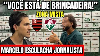 MARCELO ESCULACHA JORNALISTA!”VOCÊ ESTÁ DE BRINCADEIRA!” ZONA MISTA DE FLAMENGO X FLUMINENSE! E+