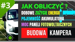 👉Ile prądu potrzeba w kamperze❓ Pojemność Aku ❓ Moc paneli❓ #3 Budowa Kampera