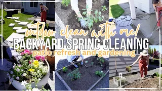 BACKYARD SPRING CLEANING! OUTDOOR CLEAN WITH ME 2024, BACKYARD SPRING REFRESH!