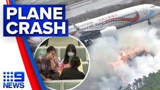 China Eastern plane carrying 132 people crashes into mountain | 9 News Australia
