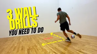 Top 3 WALL drills to QUICKLY improve your football, soccer skills!
