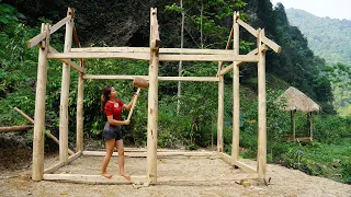 Building Log Cabin | How to make a wooden house? simple way to do it | My Daily Life