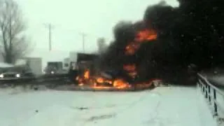 Авария на мосту возле Набережных Челнов.25.12.2010