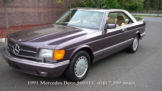 1991 Mercedes Benz 560SEC with 7,509 miles from new