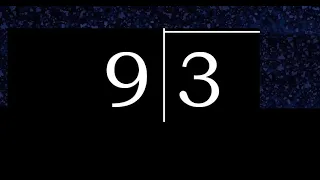 Dividir 3 entre 9 division inexacta con resultado decimal de 2 numeros con procedimiento