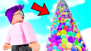 Can LANKYBOX Climb Up The TOWER OF BALLS In ROBLOX?! (WE MADE IT TO THE TOP!)