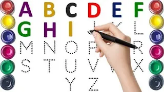 A to Z alphabet for kids, collection for writing along dotted lines, a to z, ABCD, 1234, kids study