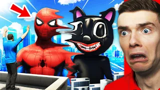 Morphing SPIDER-MAN With CARTOON CAT In GTA 5 (Mods)