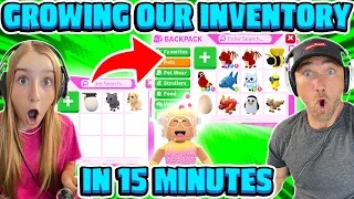 Growing Our Inventory In a 15 MINUTE CHALLENGE in Roblox Adopt Me!