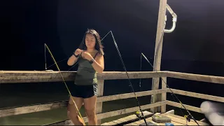 Late Night Fishing on Cedar Point Pier Alabama