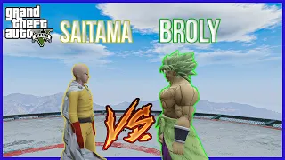 GTA 5 -Saitama (One Punch Man) vs Broly SUPERHERO BATTLE