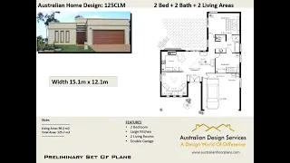 Australian 2 Bedroom House Plan:125