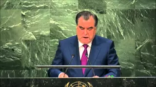 Tajikistan President: Emomalii Rahmon Full Speech at the UN (English)-  29th September, 2015