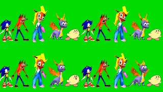 Crash Spyro coco sonic and Kirby doing the woah Over One Million times