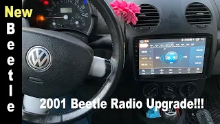 Double Din Radio in a 2001 Beetle! Speaker upgrade too!