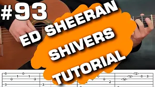 Ed Sheeran shivers acoustic guitar cover tutorial fingerstyle tab