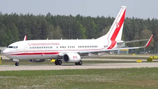 [4K] Polish Government Boeing 737-800BBJ Windy Landing & Takeoff at Gdańsk Airport 2022