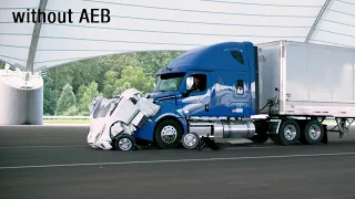 Large truck automatic emergency braking demonstration