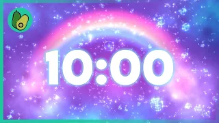 10 Minute Countdown Timer - Rainbow 🌈 (4K UHD)