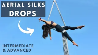 5 Dramatic Aerial Silks Drops | Beginner/Intermediate/Advanced Drops - Aerial Fitness Daily