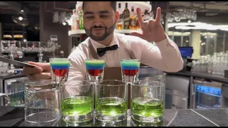 Rainbow 🌈 Shots | How to make Rainbow Shots! #cocktail #shots #bartender
