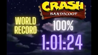 [World Record] Crash Bandicoot 100% Speedrun in 1:01:24